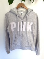 Victoria s Secret PINK Y2K Light, Gray Zip Up Hoodie Women s Size Medium