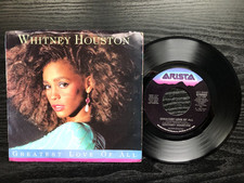 Whitney Houston GREATEST LOVE OF ALL 1986 Arista 45 rpm single + sleeve VG+/EX