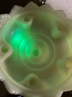 Vintage Fenton Uranium Vaseline Glass Custard Hobnail 6 Candle Holder MCM