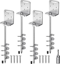 18'' Heavy Duty Ground Anchors 10mm Solid Steel with L Bracket, for Trampoline M