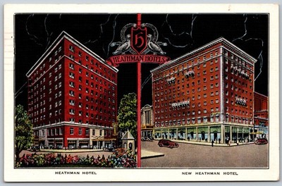 1949 Heathman Hotels 'Shows Rate' Portland Oregon VINTAGE Postcard 9514