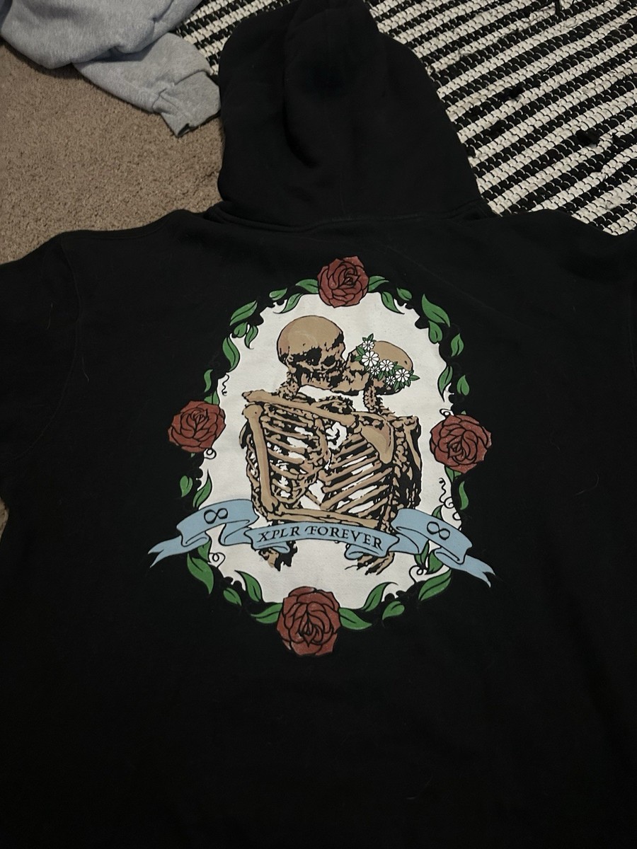 XPLR Sam and Colby Black Hooded Sweatshirt Large Pullover Hoodie