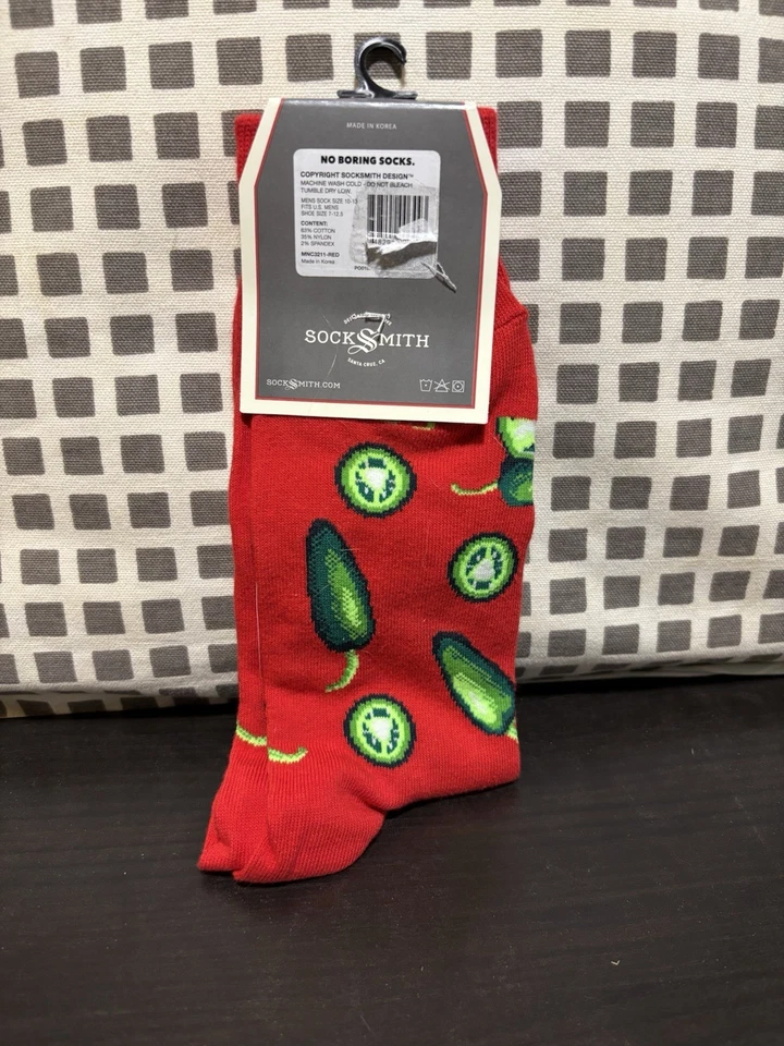 Meias masculinas Sock Smith Jalapeño tamanho 10-13 mistura de algodão - Imagem 2 de 3