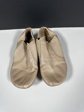 Capezio Leather Dance Jazz Shoes Tan Girls Size 3.5M Slip On