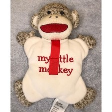Baby Starters Sock Monkey My Little Monkey Lovey Plush Rattle Pacifier Holder