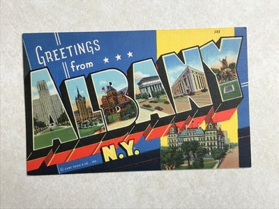 M2040 Postcard Greetings From Albany New York NY