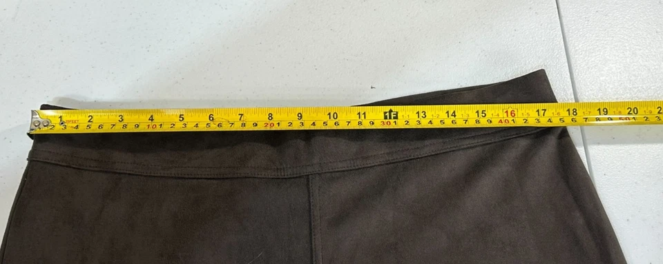 Leggings Tono Imitación Gamuza Nuevos con Etiquetas 1X Marrón Chocolate Informal Oficina Carrera Otoño Terciopelo Foto 3 de 4