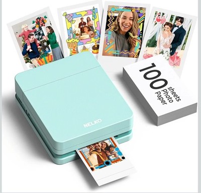 Nelko Fotodrucker, PP01 Color Tragbarer Mini Fotodrucker, Sofort Smartphone