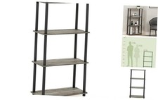  99557GYW/BK Turn-N-Tube 4-Tier 4-Tier Round Tube French Oak/Black