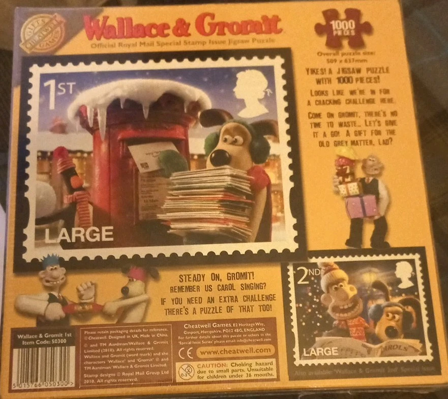 Sealed, Unopened 2010 Wallace & Gromit 1st Class Royal Mail Stamp 1000 Pc Jigsaw - Image 2 of 4