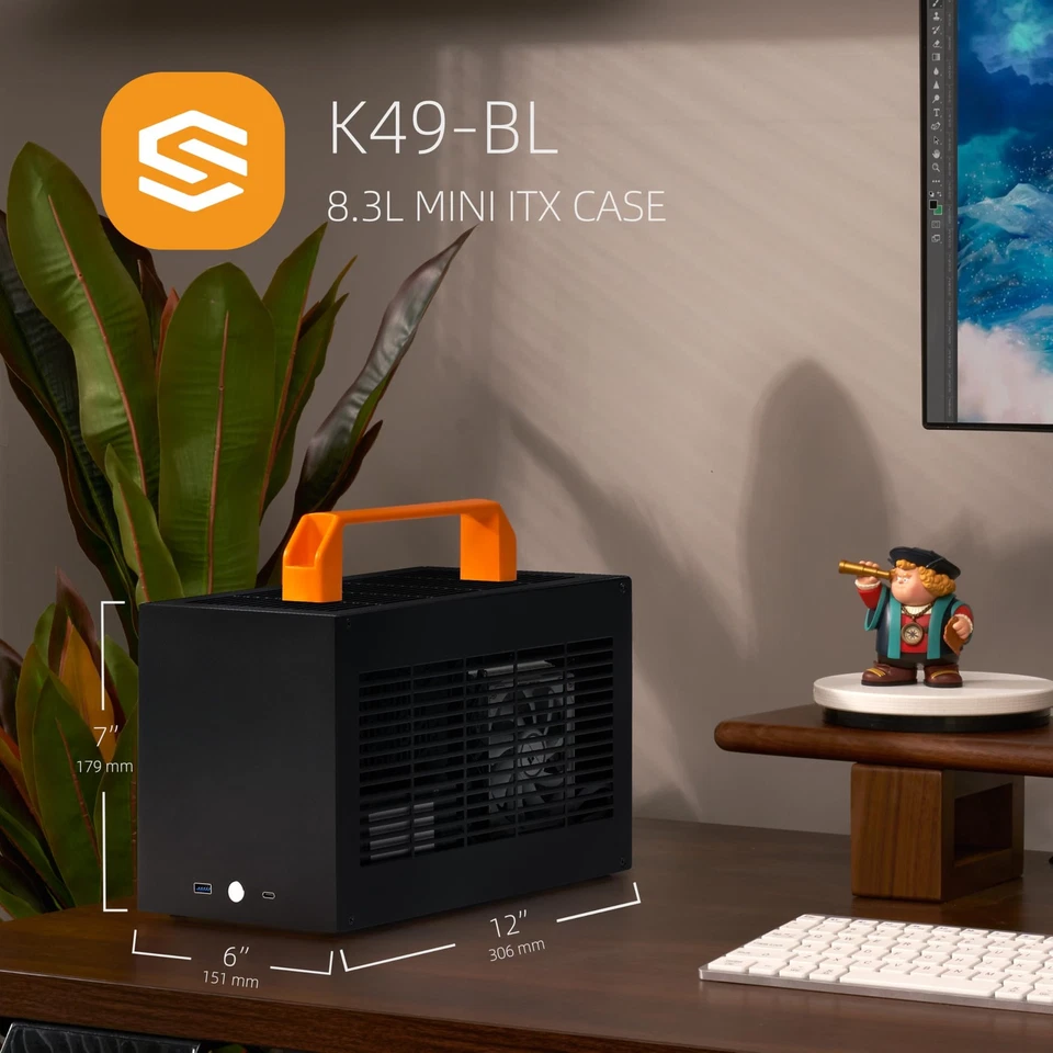K49-BL Mini ITX Case - 8.3L Small Form Factor, Supports GPU up to 300mm, CPU ... - Image 3 of 4