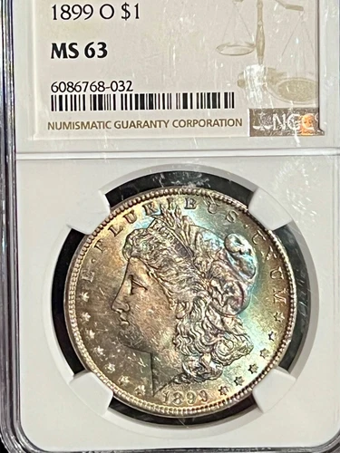 NGC 1899 O New Orleans MS63 Graded Morgan Silver Dollar Amazing Color