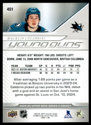 2024-25 UD Upper Deck Young Guns Series 2 U-Pick UD YG CELEBRINI MICHKOV - Picture 2 of 218