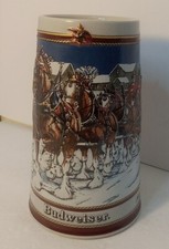 Vintage 1989 Anheuser Busch Budweiser Beer Stein/Mug Ceramarte Brazil Clydesdale