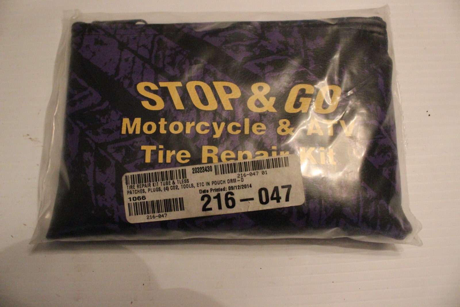 Stop & Go Motorcycle and ATV Tire/Tube Repair Kit 216047 Tools w/C02