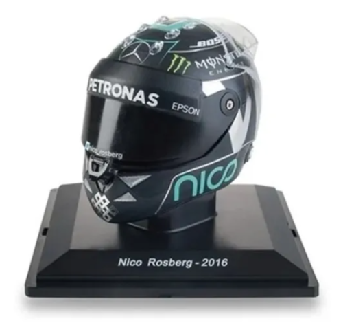 F1 Nico Rosberg Mercedes 2016 Rare Helmet Scale 1:5 Formula 1 With Magazine - Picture 1 of 1