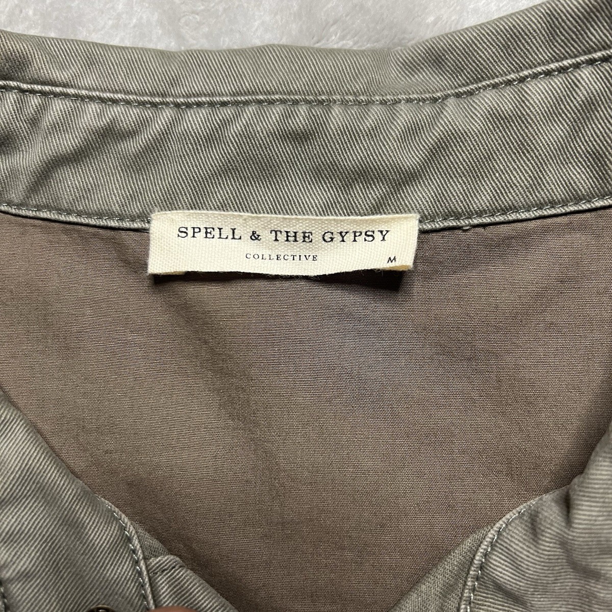 Spell & The Gypsy Collective Jacket Womens Medium Olive Green