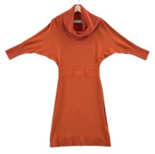 Eliza J Orange Dolman Batwing Sleeve Sweater Dress (Missing Belt) 6