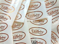 Happy Birthday Sticker Rotgold Kupferfolie Auf Klarem Etiketten Karten Basteln