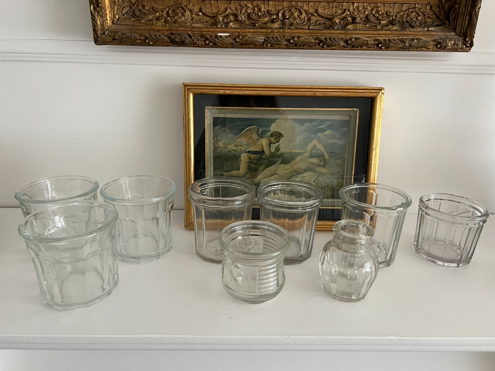 French Antique Glass Jam Jars Sold Without Lid Vintage Shabby Chic