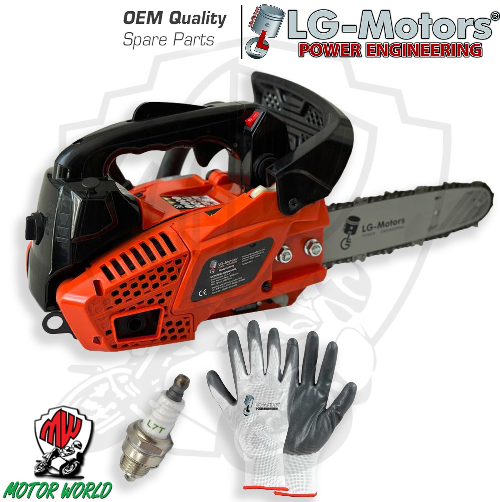 Motosega a scoppio 25cc lama 250mm potatura taglio con copricatena