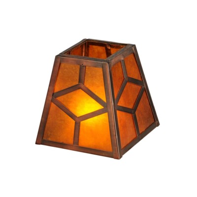 Meyda Lighting 5'Sq Diamond Mission Amber Mica Shade, Amber Mica - 27880