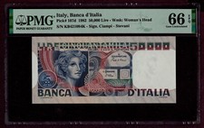 ITALIA 50000 LIRE Banconota 1982 S/N KB421084K Condizione I UNC FDS WPM 107D-BI 79E