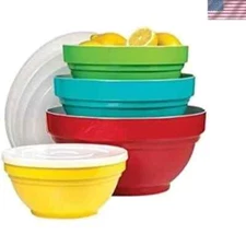 Melamine Mixing Bowl Set with Lids, 4 Pieces