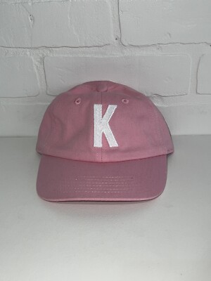 NEW - REY TO Z ''K'' EMBROIDERED BASEBALL CAP HAT PINK YOUTH SIZE KIDS
