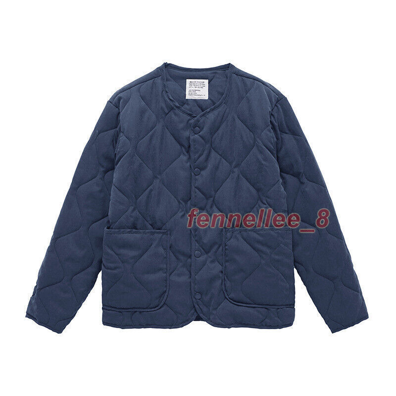 Mens New Quilted Liner Jacket Retro Cotton Collarless Work Mens New Quilted Liner Jacket Retro Cotton Collarless Work