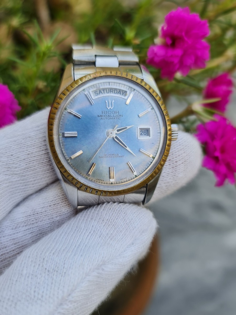 腕時計　「RICOH」　リコー　MEDALLION　中古 Vintage Rare Ricoh Medallion President Automatic Sky Dial