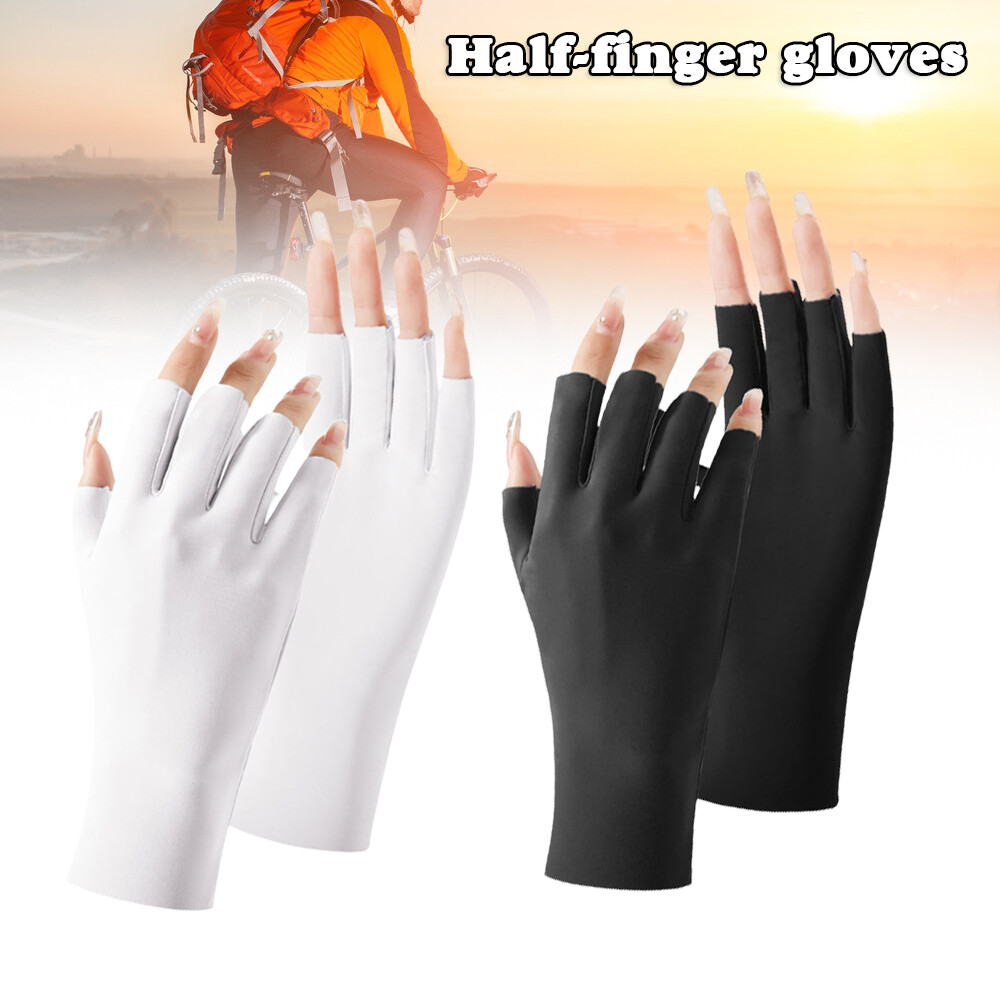 Fingerless Driving Gloves Sun Protection Half Finger Sunscreen AntiUV