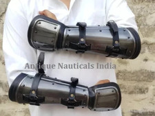 Medieval bracers Witcher cosplay Steel  Leather Arm Larp Fantasy Costume Armor