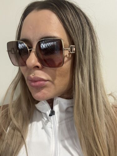 Gafas de sol VALENTINO AUTÉNTICAS VA 2041 Rosa Pálido Dorado Rosa Marrón Cristal Cuadrado