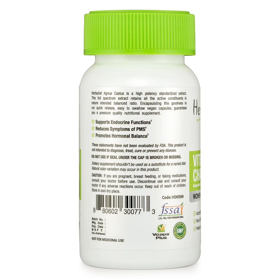 Vitex Fruit Agnus Castus Chasteberry (3000mg eq) Extract Capsules Women Health - Image 3 of 4