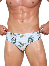 Men's Low Waist Swim Trunks with Removable Pad Quick Dry Beachwear Shorts