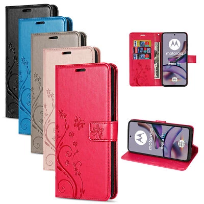 Handy Tasche für Motorola Moto G13 / G23 Handyhülle Blumen Hülle Wallet Case - Bild 1 von 4