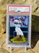 Barry Bonds Gold Label /500 Refractor 2002 Topps Class 1 PSA 8 POP 1
