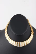 FASHION BRASS WHITE STONES CHOKER NECKLACE 3159