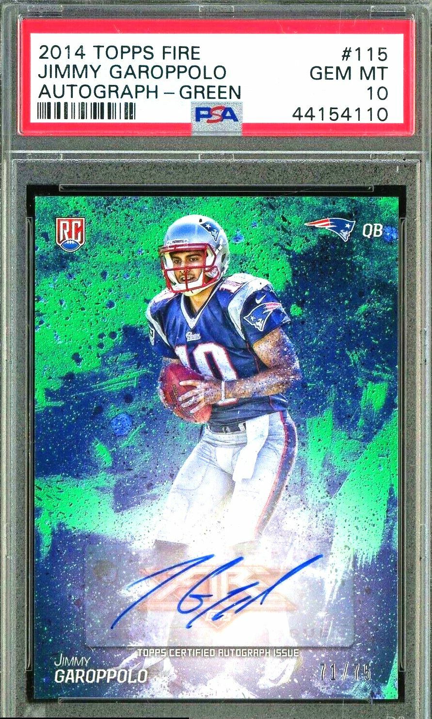 Jimmy Garoppolo Topps Fire #115 Autograph-Green