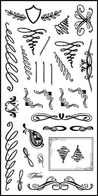 Fiskars Clear Stamps SWIRLY Q'S FLOURISHES SCRIBBLES