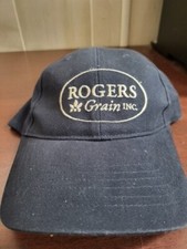 Baseball Cap ROGER'S GRAIN INC Dark Blue  Snap Back Fabric Hat Sport Cap One Siz