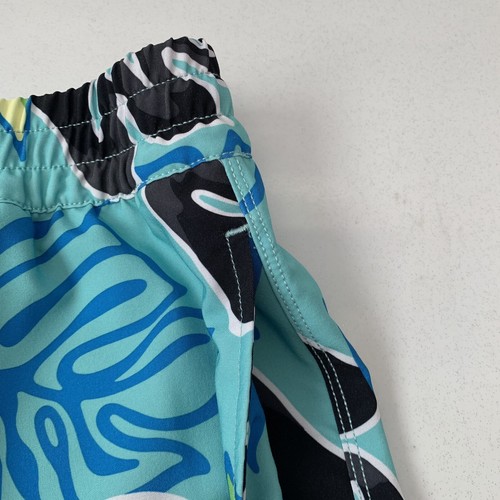 Shurley Board Pantaloncini Uomo Grande Stampa Tropicale Blu Stretch Tasche Surf Nuoto - Foto 7 di 7