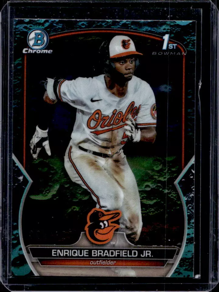 2023 Bowman Chrome Draft Enrique Bradfield Jr 1st Aqua Crater Refractor #/125
