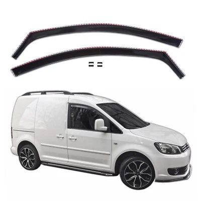 Windabweiser GP Regenabweiser Für VW Caddy 2003-2020 2-Tlg Set Schwarz - Bild 1 von 4