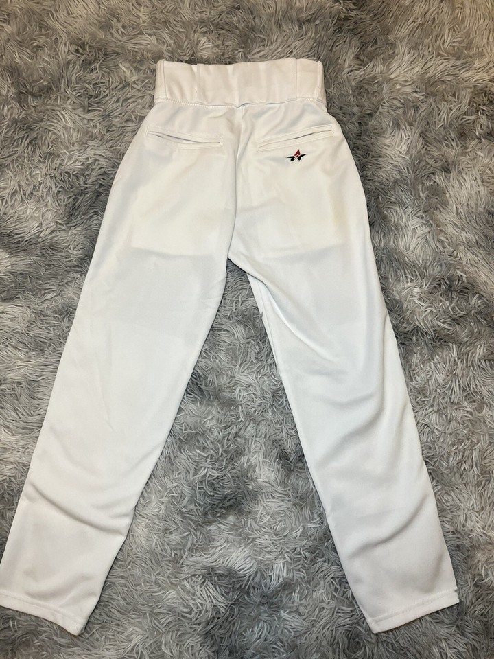 Alleson Baseball Pants Youth Small White With Navy Strip Full Length eBay