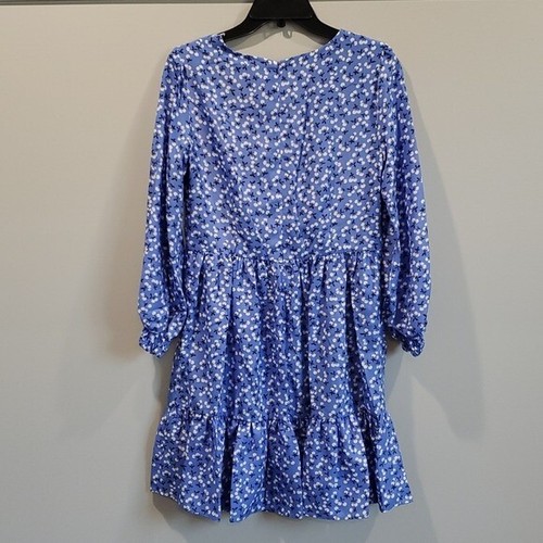 NWT ELIZA J Cherry 🍒 Ruffle v neck Long Sleeves mini women dress sz 4 - Picture 4 of 10