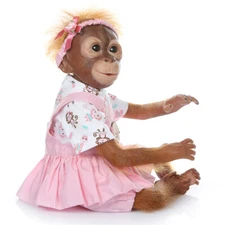 Reborn Baby Dolls Realistic Monkey Doll Orangutan Cloth Body Baby Doll for Kids
