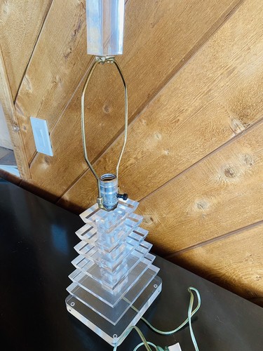 Rare! KARL SPRINGER MCM STACKED GEOMETRIC LUCITE ACRYLIC LAMP MID CENTURY MODERN - Picture 21 of 22