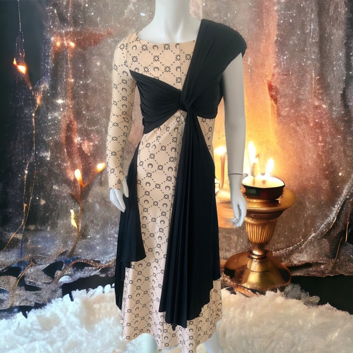 NWT Marine Serre Moon Print Two Tone Dress Size S $1590 | eBay